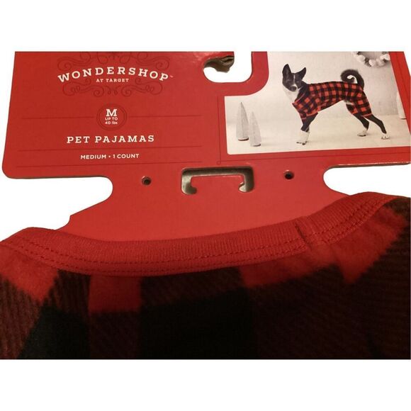 Nwt Medium Wondershop Plaid Fleece Cat And Dog Pet Pajamas Winter - Picture 6 of 6